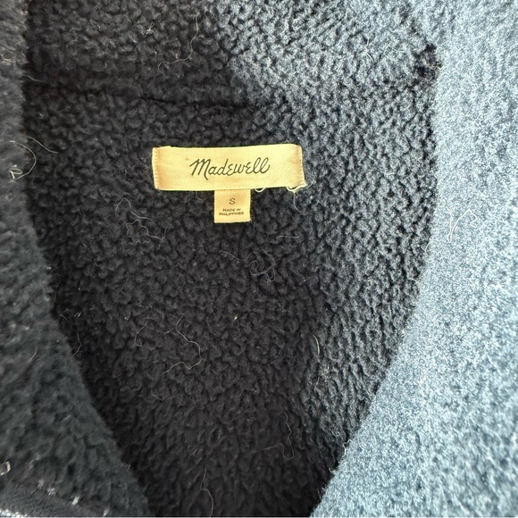 Madewell Navy Sherpa Zip Front Jacket with floral details - Picture 7 of 11